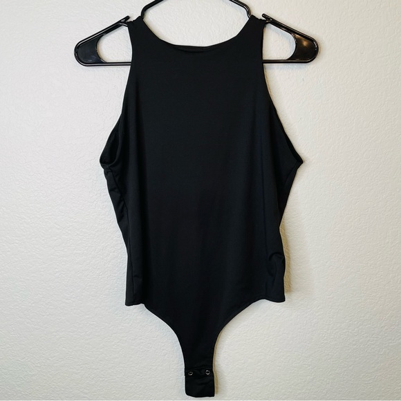 ReoRia Tops - Reoria Black High Neck Stretchy Bodysuit | Large